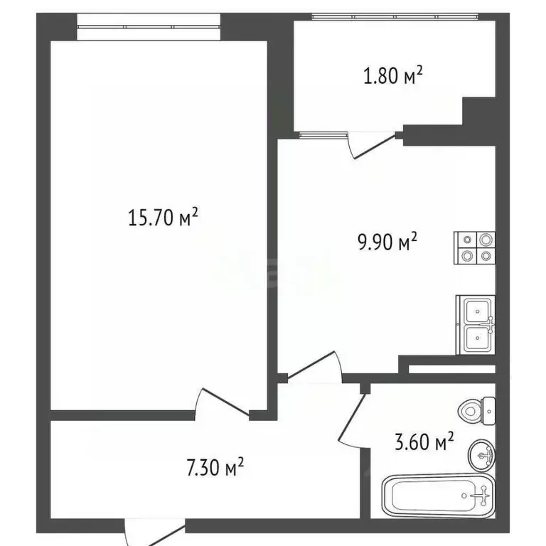 1-к кв. Ростовская область, Аксай ул. Вартанова, 31 (33.0 м) - Фото 2