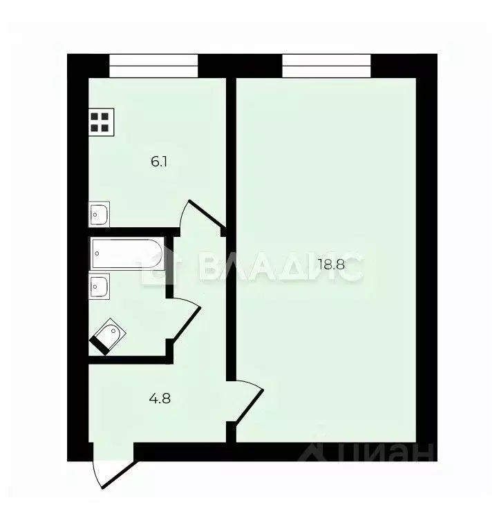 1-к кв. Владимирская область, Лакинск г. Собинский муниципальный ... - Фото 2