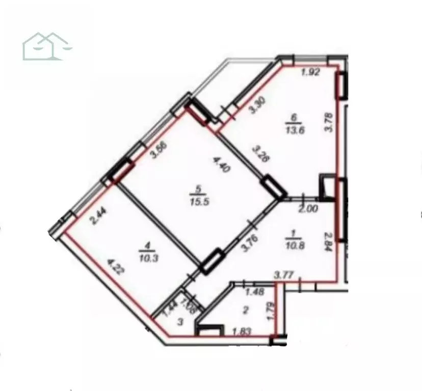 2-к кв. Воронежская область, Воронеж ул. Федора Тютчева, 93/4 (56.0 м) - Фото 2