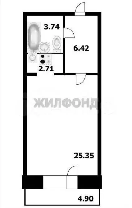 Квартира-студия, 38,4 м, 4/10 эт. - Фото 0