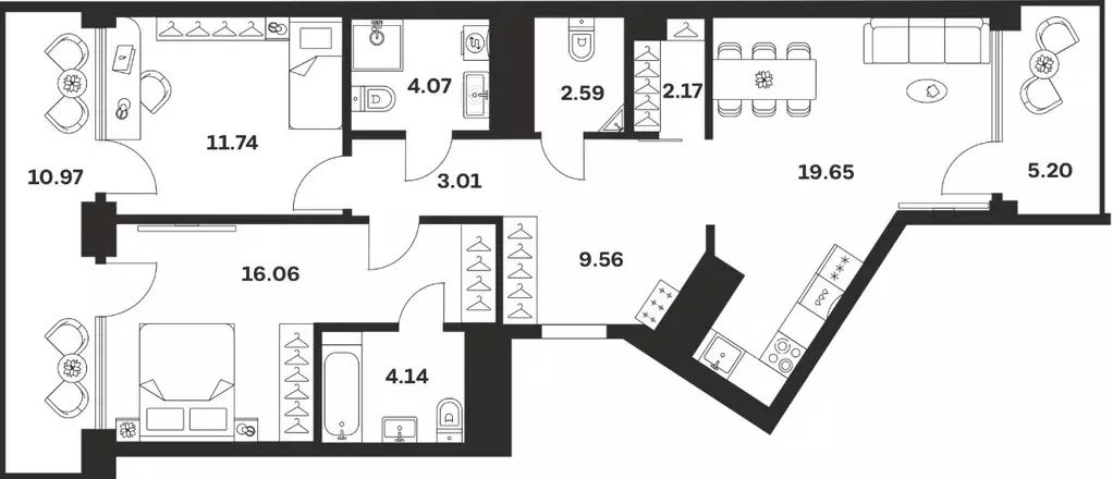 2-к кв. Тульская область, Тула ул. Болотникова, 4 (89.16 м) - Фото 1