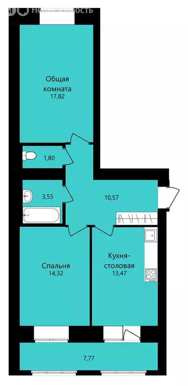 Помещение свободного назначения (61.53 м) - Фото 1