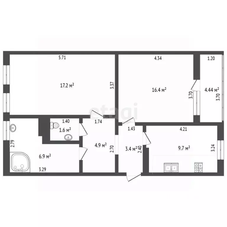 2-к кв. Севастополь ул. Комбрига Потапова, 22 (62.3 м) - Фото 1