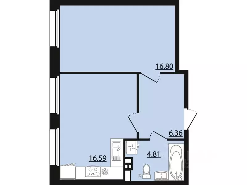 1-к кв. Воронежская область, Рамонский район, Яменское с/пос, пос. ... - Фото 1