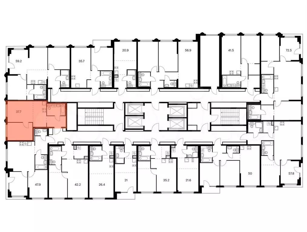 1-к. квартира, 37,7 м, 16/32 эт. - Фото 1