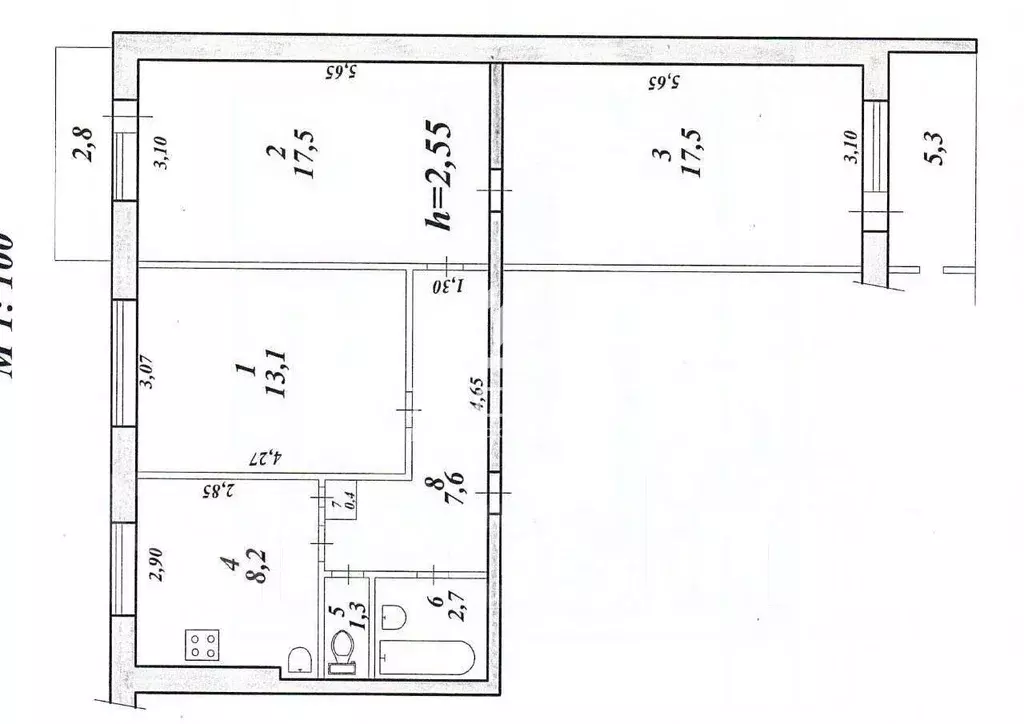 3-к кв. Хабаровский край, Комсомольск-на-Амуре Индустриальный мкр, ул. ... - Фото 2