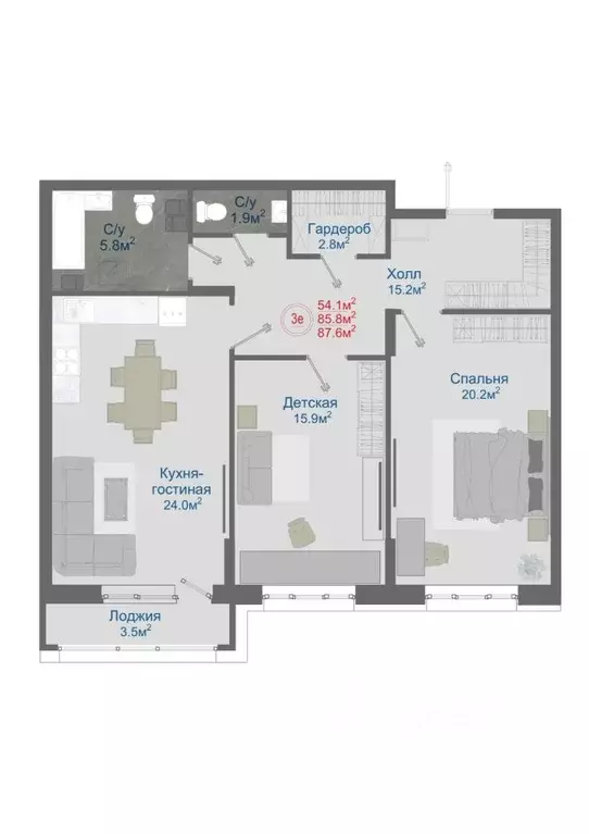 3-к кв. Воронежская область, Новоусманский район, пос. Отрадное ул. ... - Фото 1