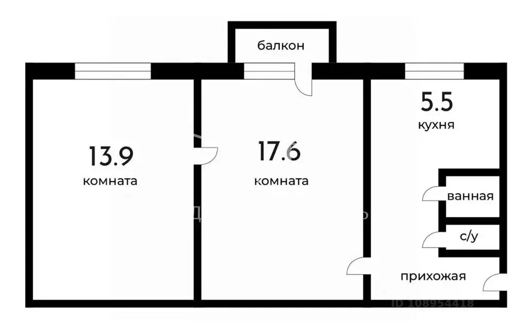 2-к кв. Санкт-Петербург ул. Партизана Германа, 10К4 (44.9 м) - Фото 2