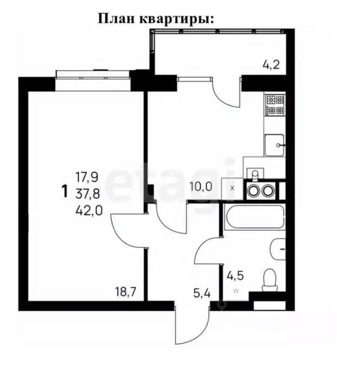 1-к кв. Белгородская область, Белгородский район, Северный городское ... - Фото 1