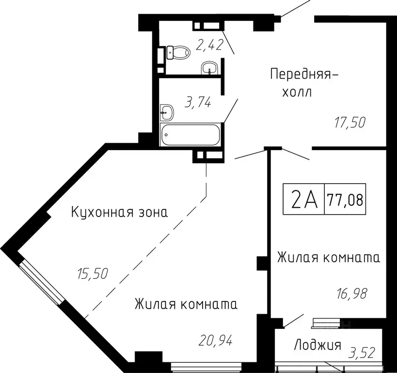 2-к кв. Приморский край, Владивосток ул. Мусоргского, 74к1 (76.9 м) - Фото 0