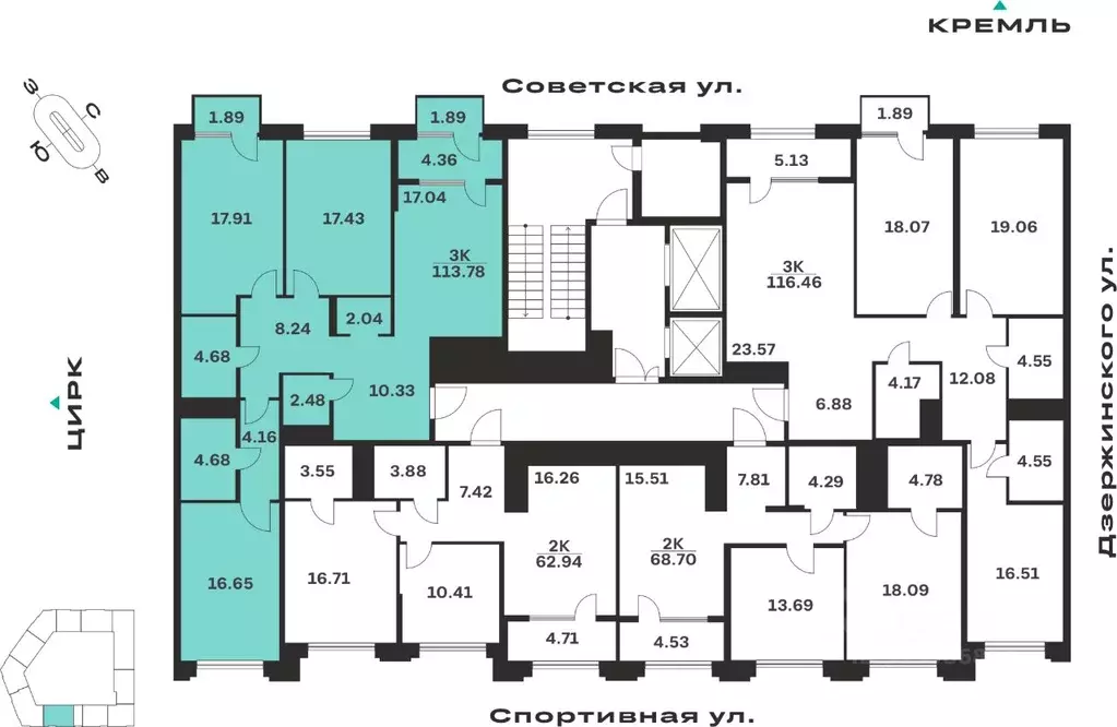3-к кв. Тульская область, Тула ул. Болотникова, 4 (113.78 м) - Фото 2