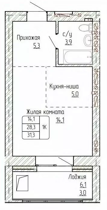 1-к кв. Алтайский край, Новоалтайск ул. Титова, 6 (31.3 м) - Фото 0