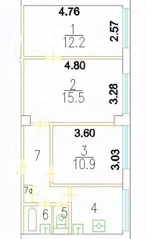 3-к кв. Москва Братская ул., 25К1 (53.6 м) - Фото 2