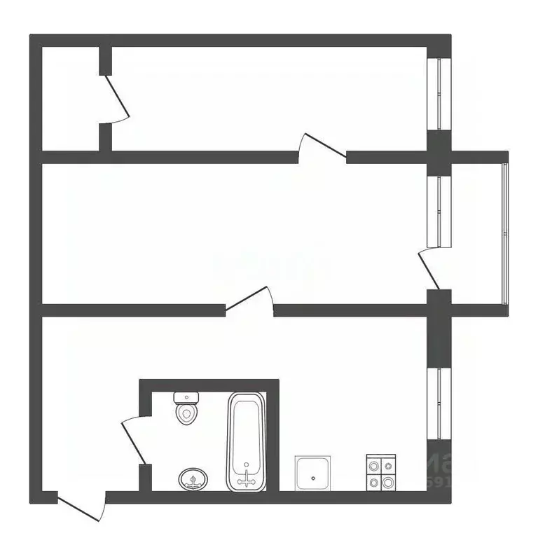 2-к кв. Тульская область, Щекино ул. Победы, 15А (41.9 м) - Фото 2