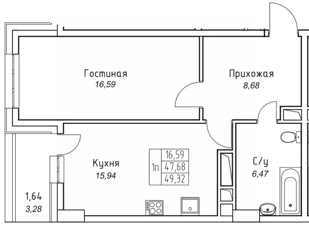 1-к кв. Саха (Якутия), Якутск 11-й кв-л,  (49.32 м) - Фото 1