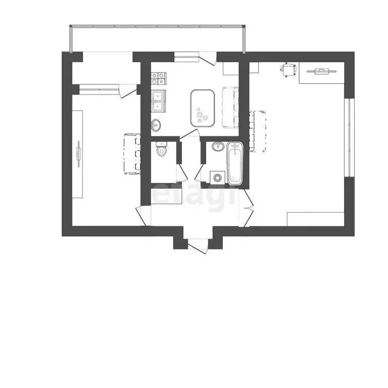 2-комнатная квартира: Севастополь, улица Косарева, 9 (55 м) - Фото 0