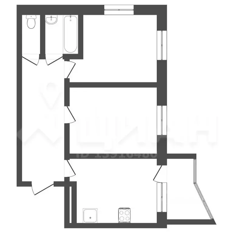 2-к кв. Курская область, Курск ул. Льва Толстого, 6 (56.9 м) - Фото 1