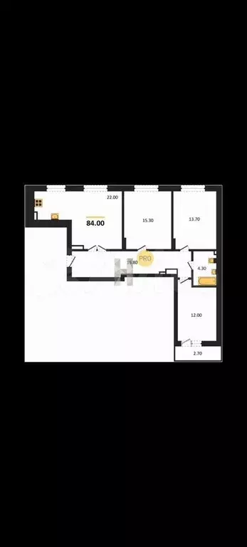 3-к. квартира, 84 м, 3/8 эт. - Фото 1