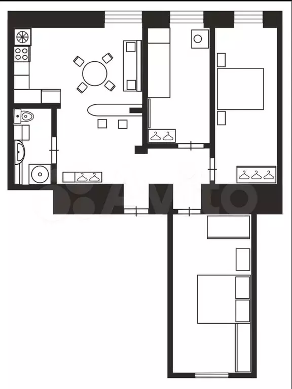 3-к. квартира, 75 м, 3/5 эт. - Фото 0