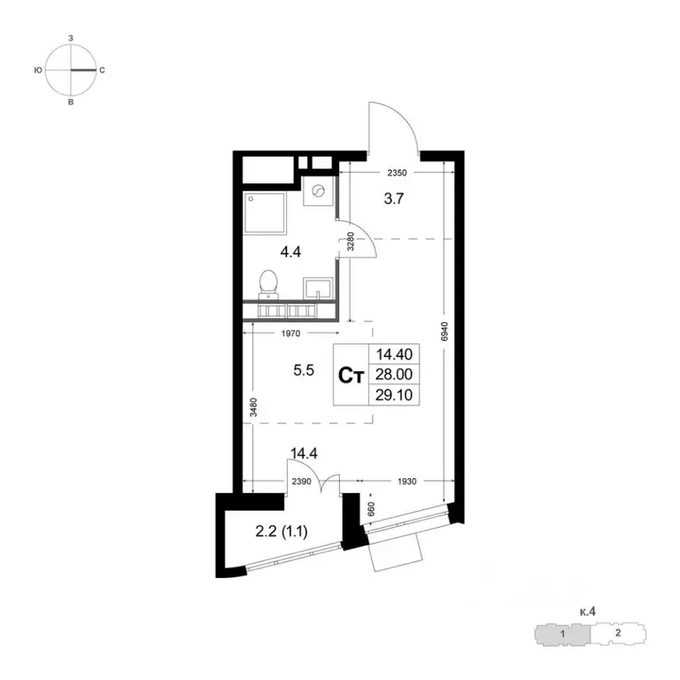 Студия Московская область, Люберцы городской округ, Красково пгт, пос. ... - Фото 1