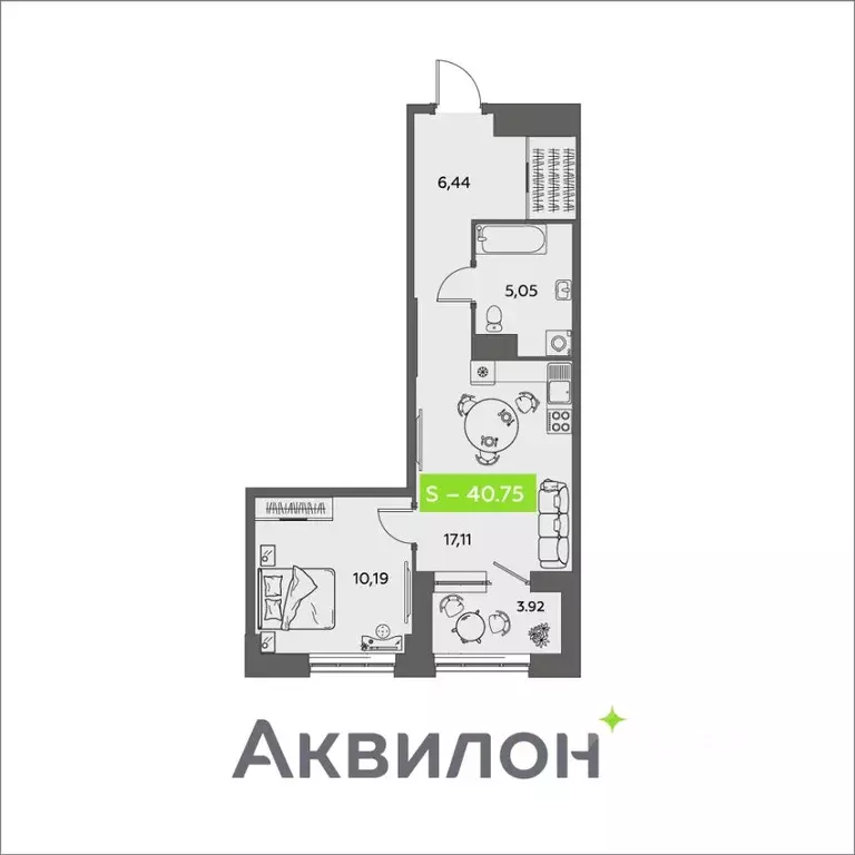 1-к кв. Архангельская область, Архангельск ул. Розы Шаниной, 4 (40.75 ... - Фото 0