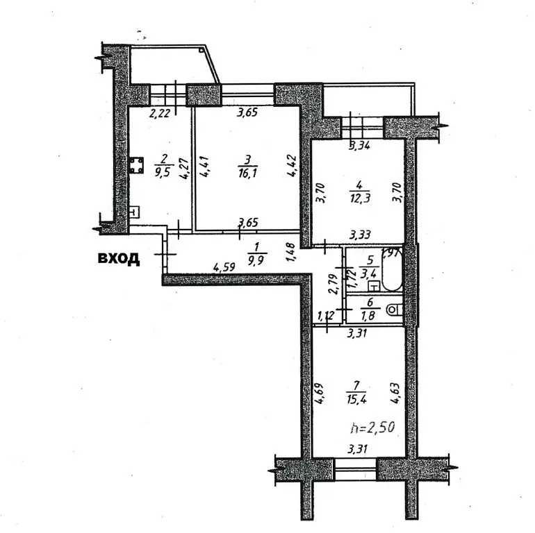 3-комнатная квартира: Хабаровск, Байкальский переулок, 5 (68.4 м) - Фото 1