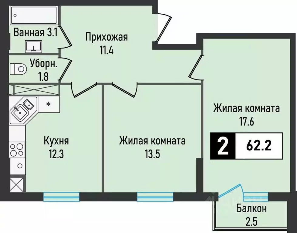 2-к кв. Ставропольский край, Железноводск городской округ, пос. ... - Фото 0