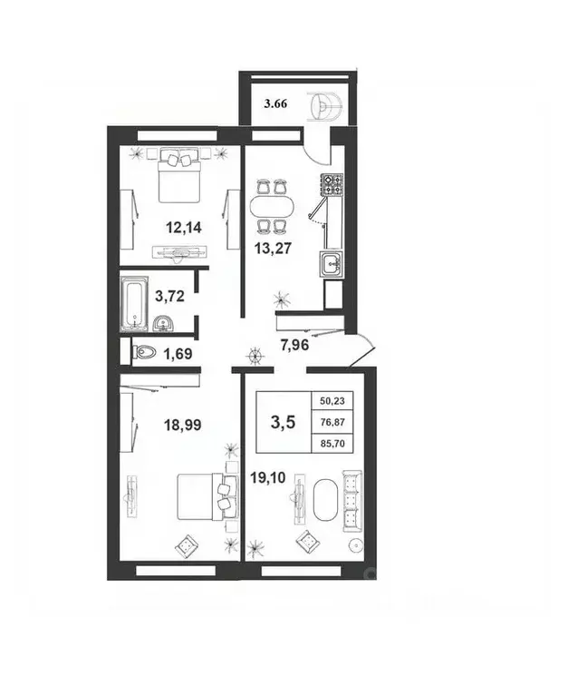 3-к кв. Новгородская область, Великий Новгород ул. Якова Павлова, 15 ... - Фото 1