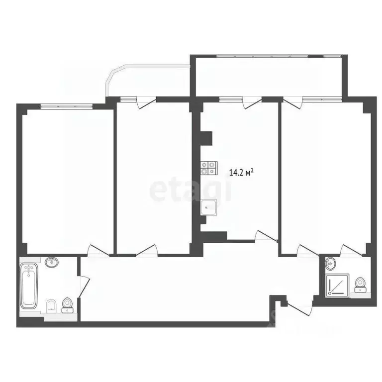 3-к кв. Севастополь ул. Маячная, 33 (92.7 м) - Фото 2