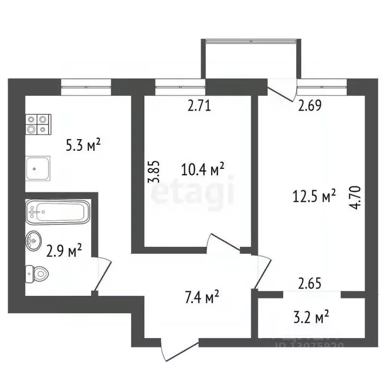 2-к кв. Ярославская область, Ярославль ул. Урицкого, 67 (43.4 м) - Фото 2
