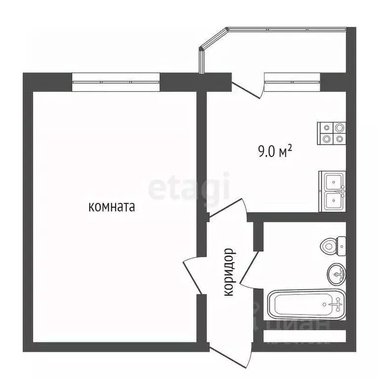 1-к кв. Московская область, Луховицы ул. Тимирязева, 12 (35.7 м) - Фото 1