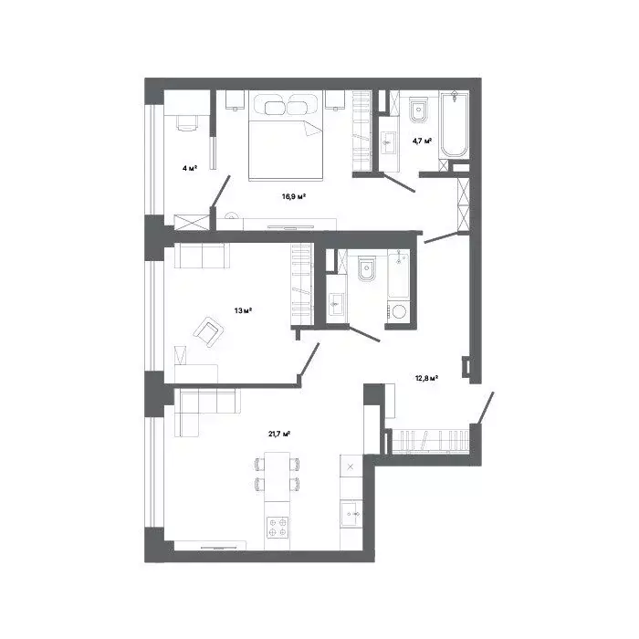 2-комнатная квартира: Екатеринбург, улица Мира, 47к2 (77.3 м) - Фото 1
