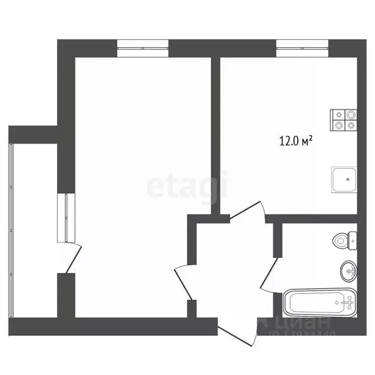 1-к кв. Тюменская область, Тюмень Широтная ул., 126к3 (36.0 м) - Фото 1