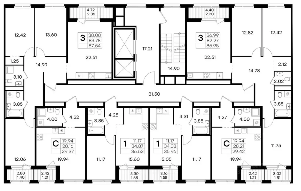 3-к кв. Санкт-Петербург пос. Парголово, дор. Михайловская, 6 (87.54 м) - Фото 2