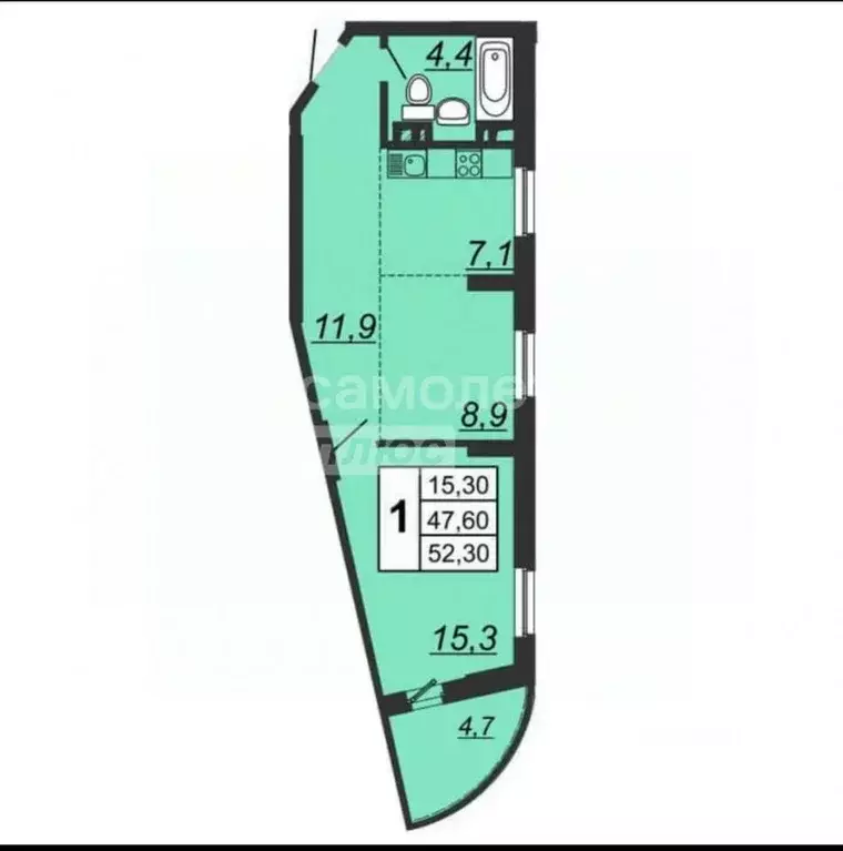 2-к кв. Челябинская область, Челябинск ул. Курчатова, 11 (47.8 м) - Фото 2