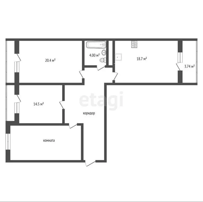 3-комнатная квартира: Махачкала, улица Батырая, 136М (119 м) - Фото 1