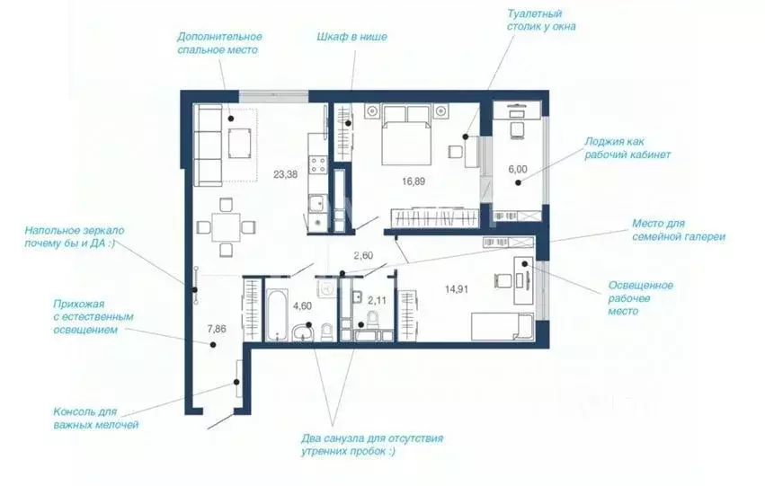 2-к кв. Липецкая область, Липецк Елецкое ш., 7 (78.35 м) - Фото 0