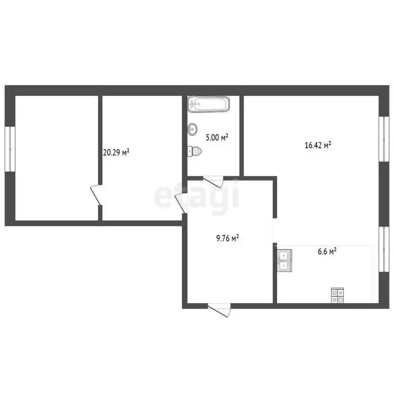 2-комнатная квартира: Тюмень, Амурская улица, 39 (57.9 м) - Фото 0