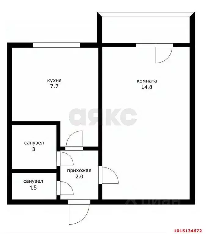 1-к кв. Краснодарский край, Краснодар ул. Селезнева (32.0 м) - Фото 2