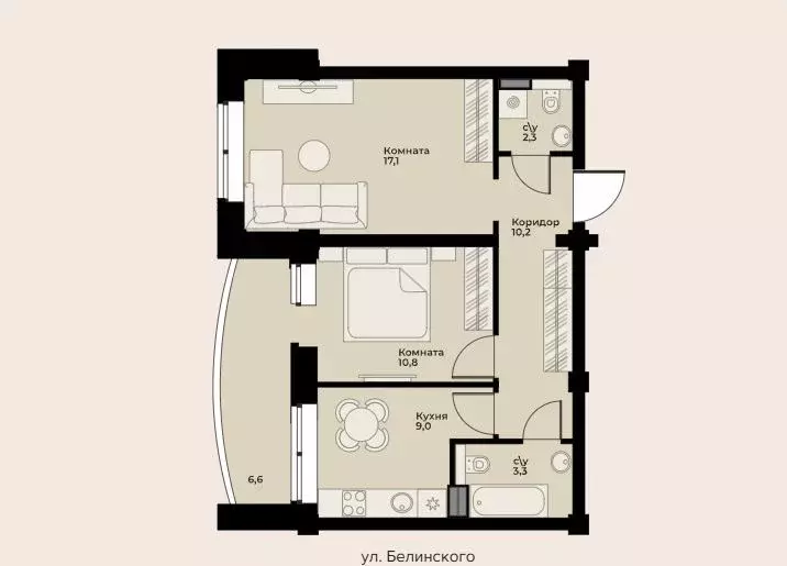 Продаётся 2-к квартира, 50.3 м - Фото 1