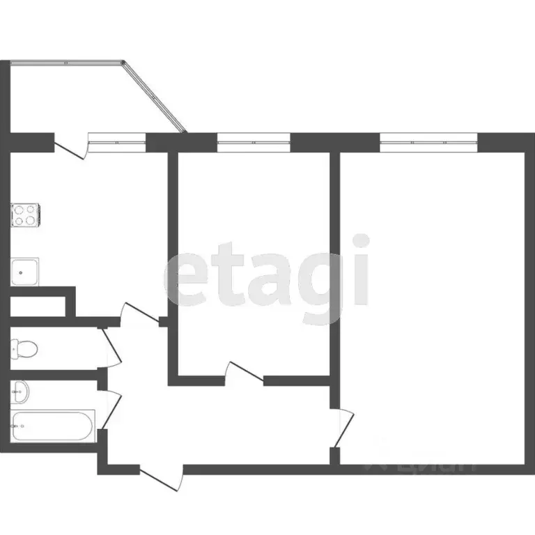 2-к кв. Тюменская область, Тюмень ул. Андрея Бушуева, 4к1 (51.4 м) - Фото 2