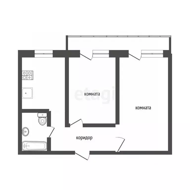 2-к кв. Воронежская область, Воронеж ул. Машиностроителей, 82 (53.7 м) - Фото 2