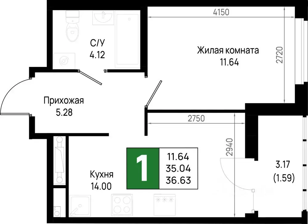 1-к кв. Ленинградская область, Всеволожский район, Свердловское ... - Фото 1