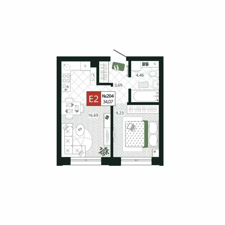 1-к кв. Тульская область, Тула Мясново мкр, Желания жилой комплекс ... - Фото 0
