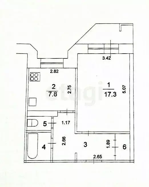 1-к кв. Татарстан, Казань ул. Адоратского, 39а (38.7 м) - Фото 1