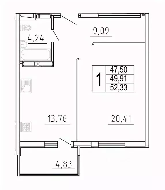 1-к кв. Самарская область, Самара ул. Дыбенко, 5 (52.33 м) - Фото 1