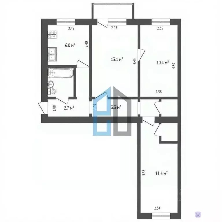 3-к кв. Московская область, Высоковск Клин городской округ, ул. ... - Фото 2