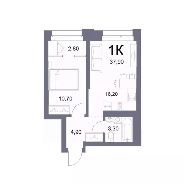 1-к кв. Новосибирская область, Новосибирск Лемонт жилой комплекс (37.9 ... - Фото 1