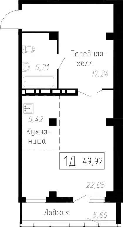 1-к кв. Приморский край, Владивосток ул. Мусоргского, 74к1 (49.6 м) - Фото 1