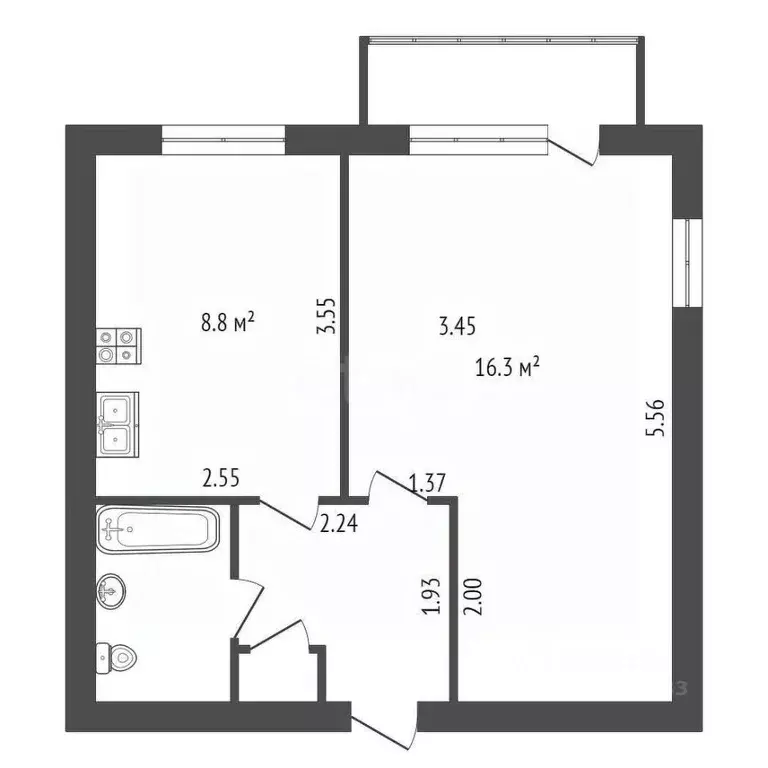 1-к кв. Санкт-Петербург Звездная ул., 22 (32.4 м) - Фото 1